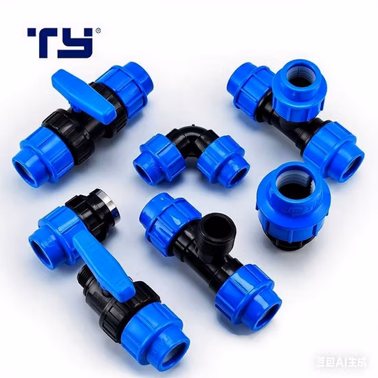 PP PVC CPVC Kompressionsbewässerungsrohrverschraubung für HDPE-Rohre