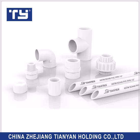 Ty Brands ASTM Sch40 Sch80 Standard-Wasserversorgungsrohre aus PVC/Kunststoff in allen Größen